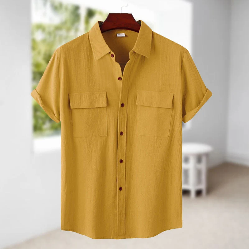 Men's Linen Short Sleeve Shirt - Image 19
