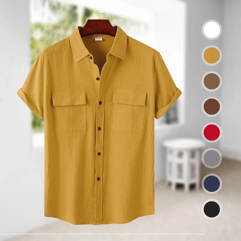 Men's Linen Short Sleeve Shirt - Image 4