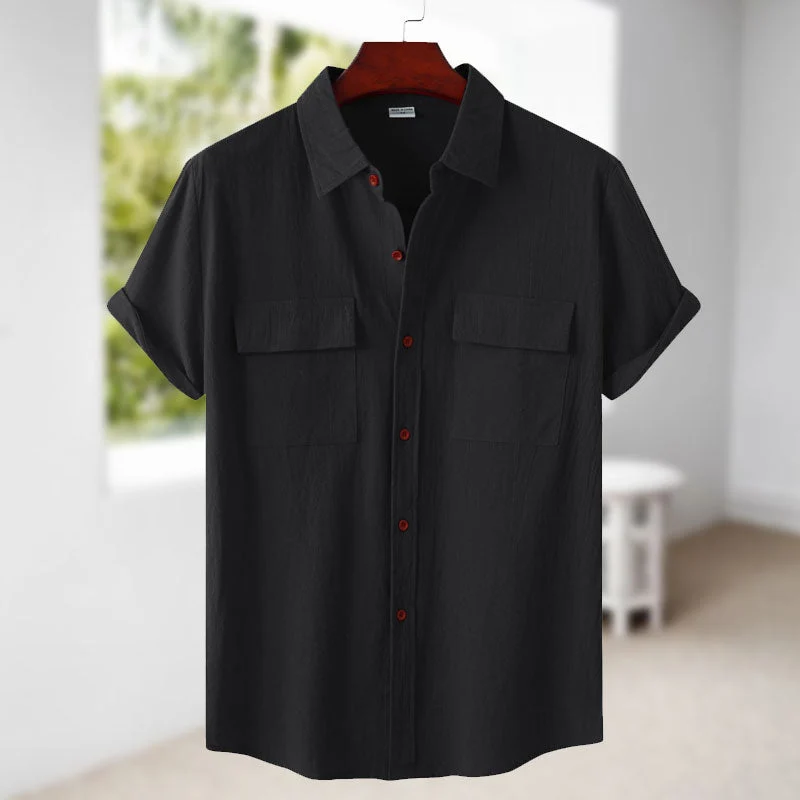 Men's Linen Short Sleeve Shirt - Image 11