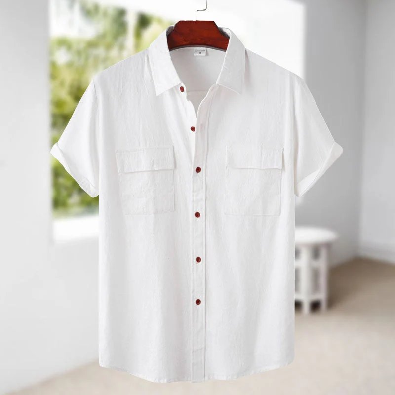 Men's Linen Short Sleeve Shirt - Image 13