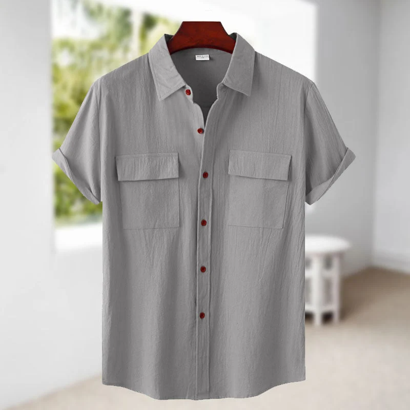 Men's Linen Short Sleeve Shirt - Image 14