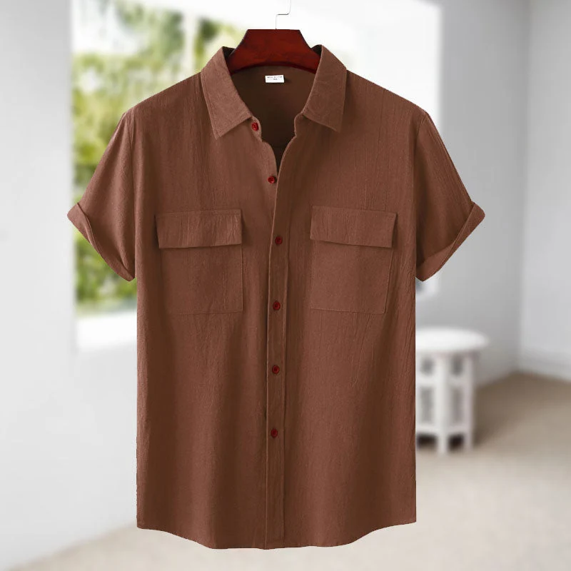 Men's Linen Short Sleeve Shirt - Image 16