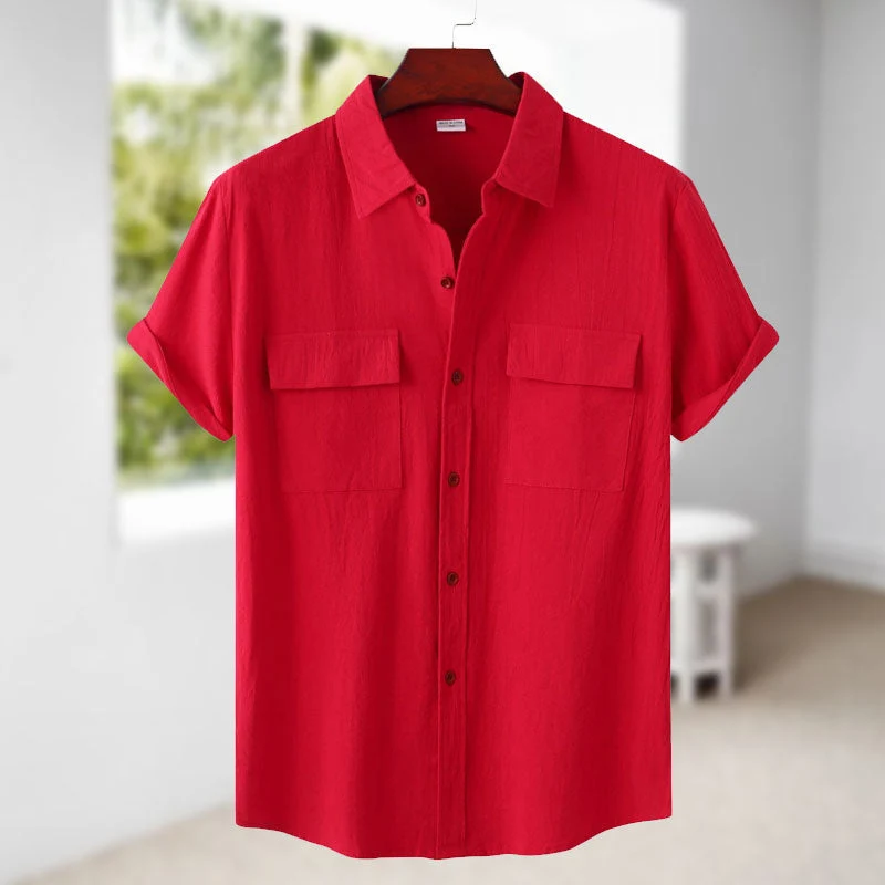 Men's Linen Short Sleeve Shirt - Image 17