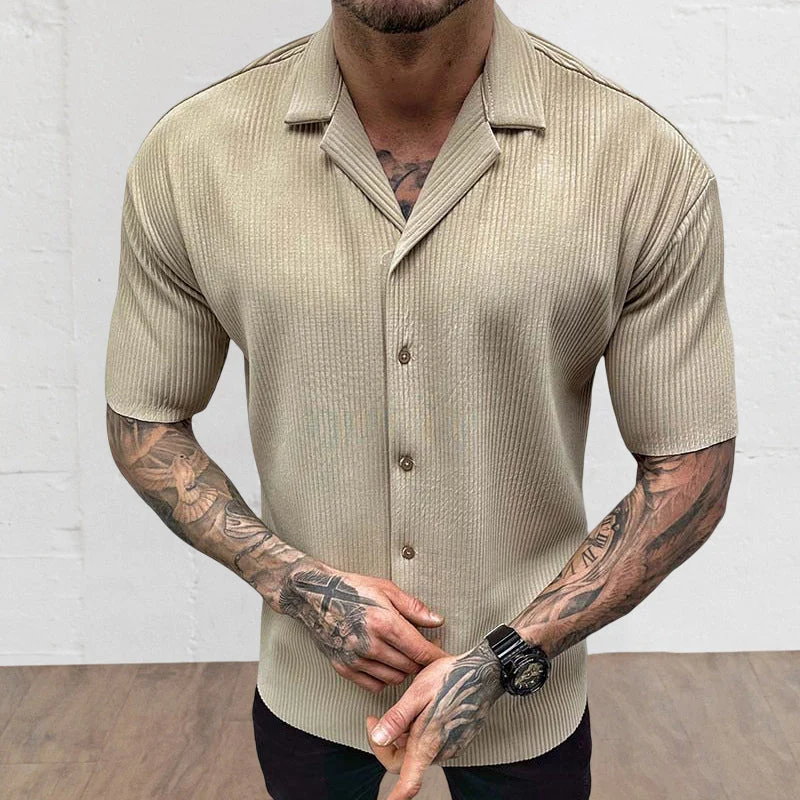 Men's Short Sleeve Cardigan Shirt - Image 14