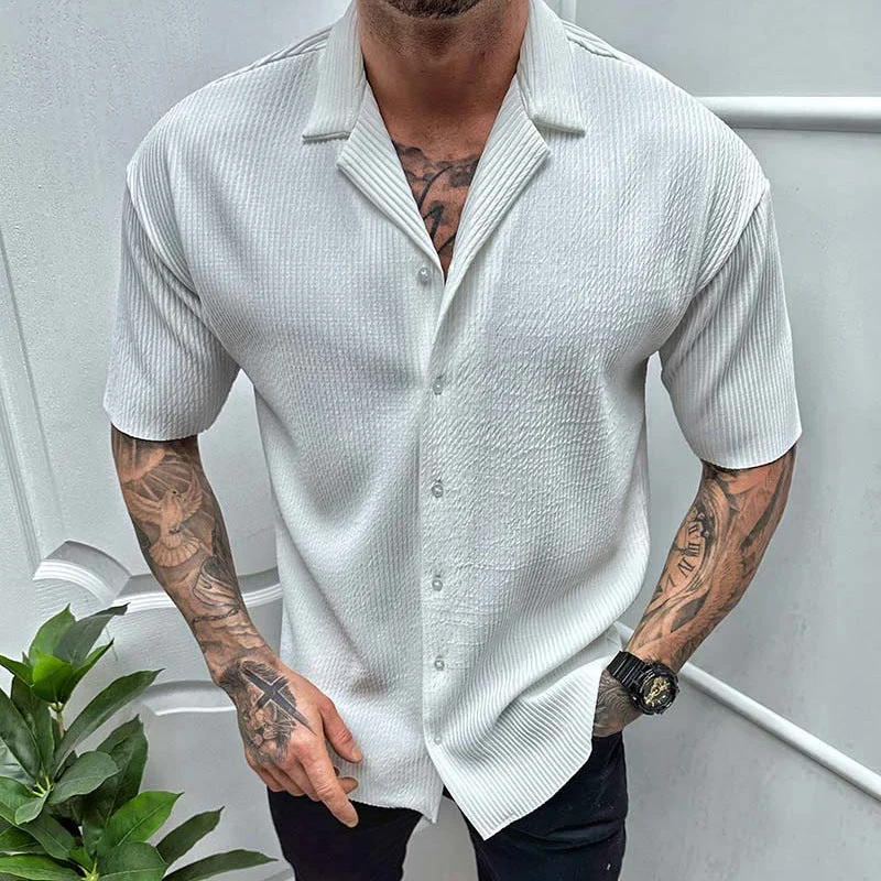 Men's Short Sleeve Cardigan Shirt - Image 3
