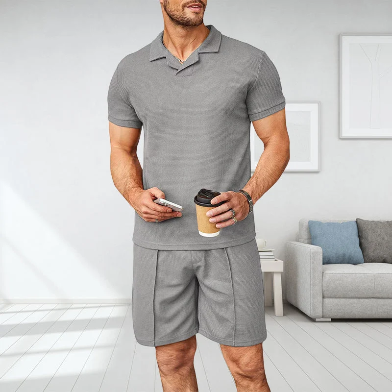 Men's V Neck Summer Casual Set - Image 4