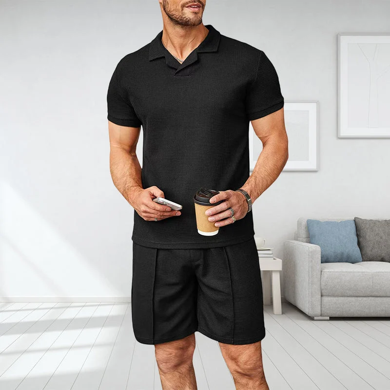 Men's V Neck Summer Casual Set - Image 5
