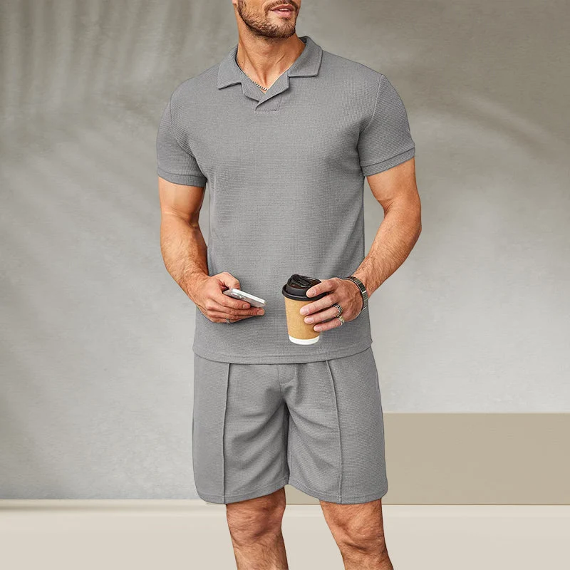 Men's V Neck Summer Casual Set - Image 9