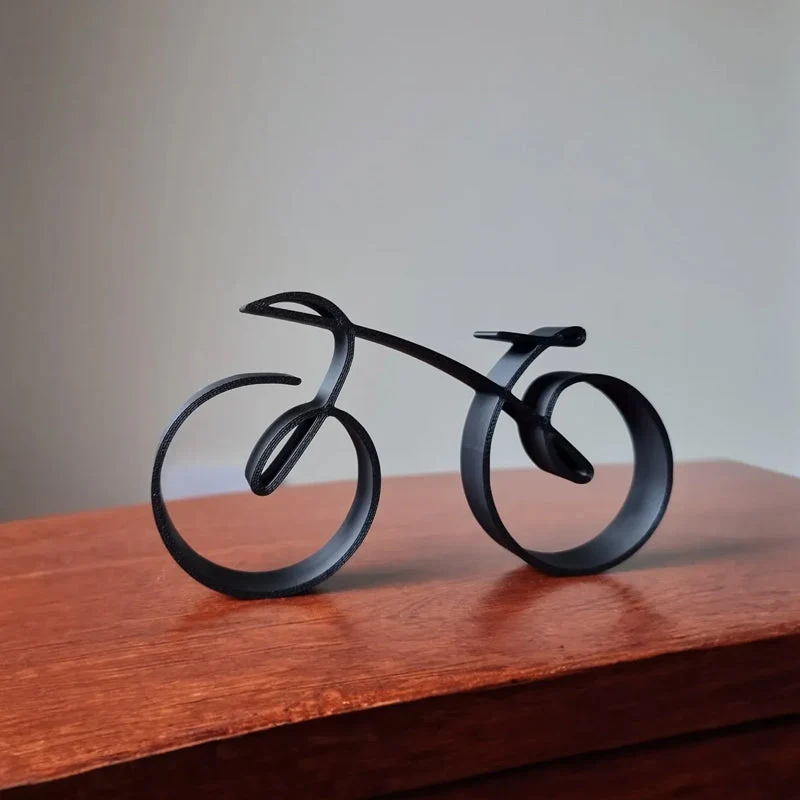 Minimalist Bicycle Sculpture Wireframe Style - Image 5