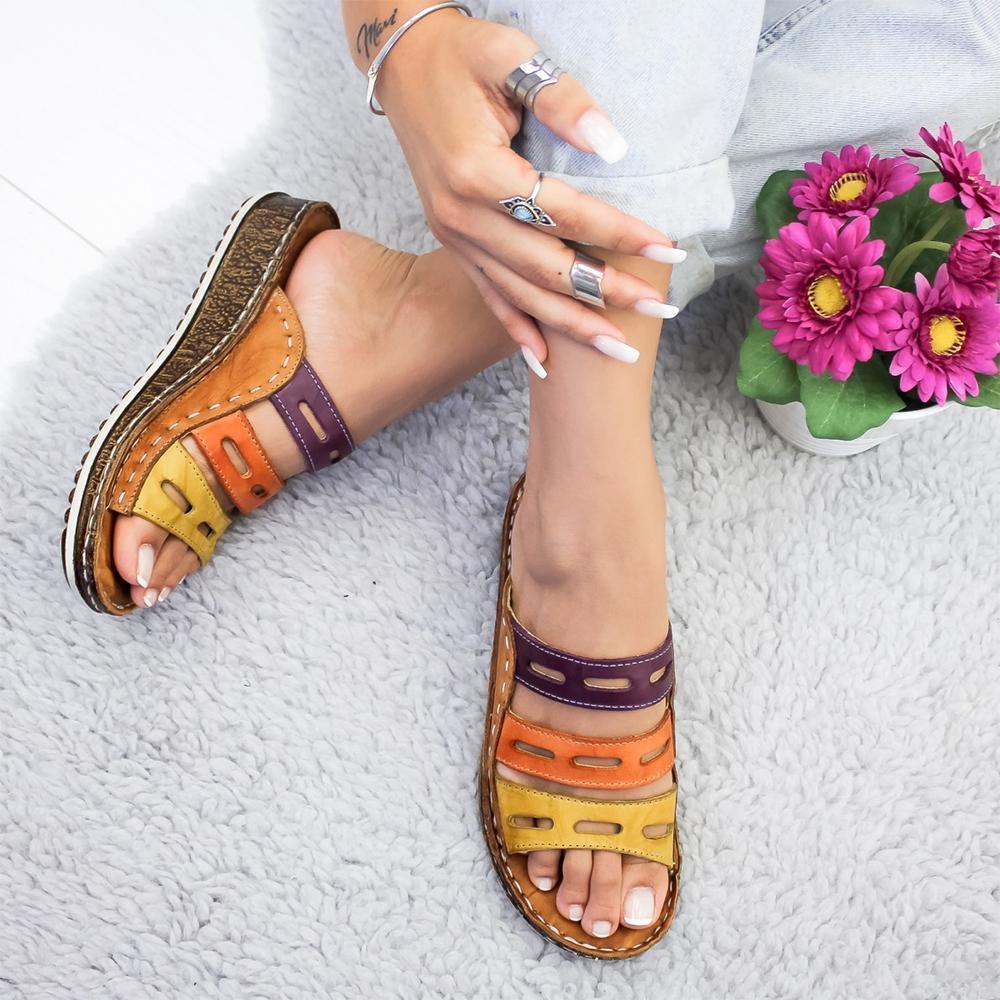 Modern Multi-color Stitching Slippers - Image 2