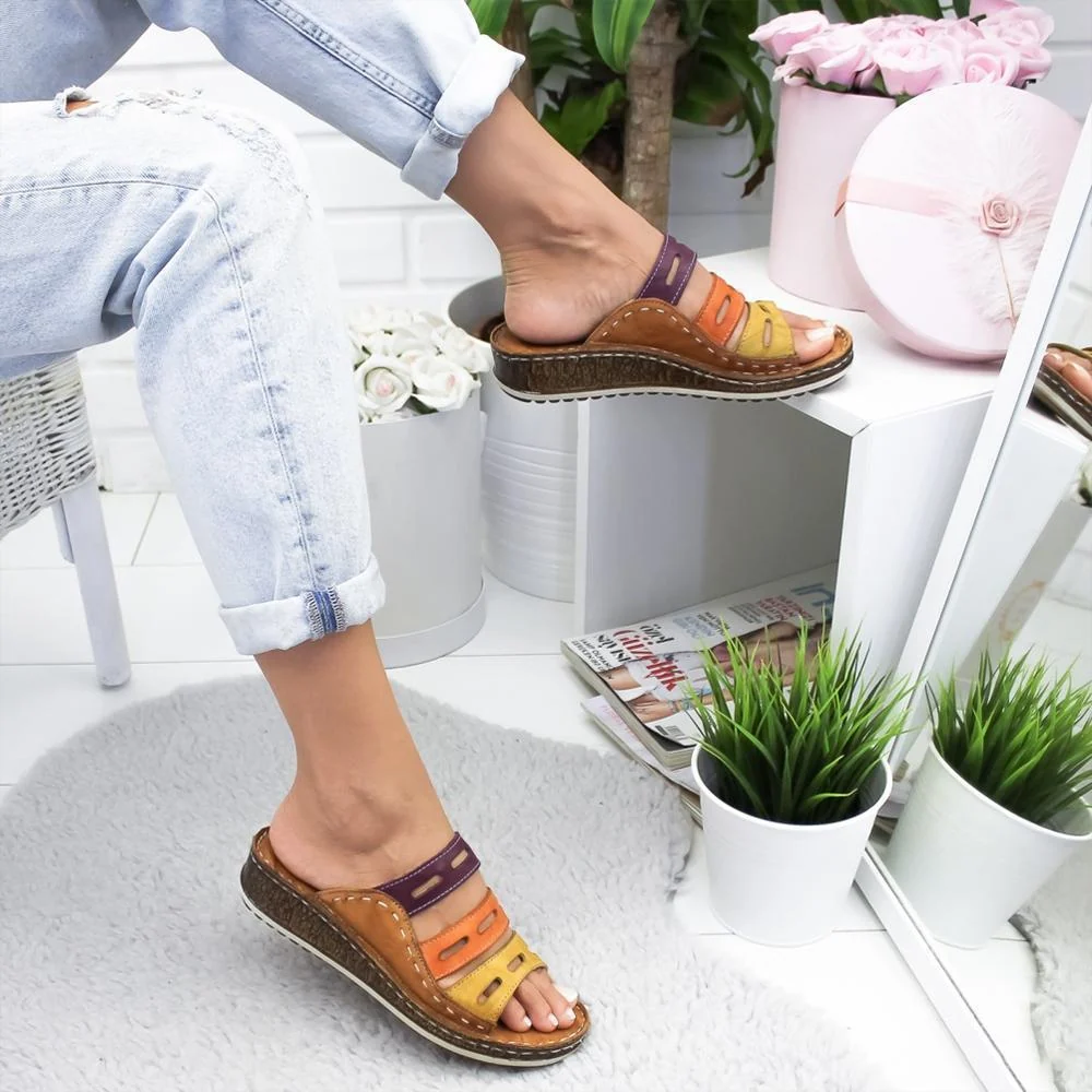 Modern Multi-color Stitching Slippers - Image 3