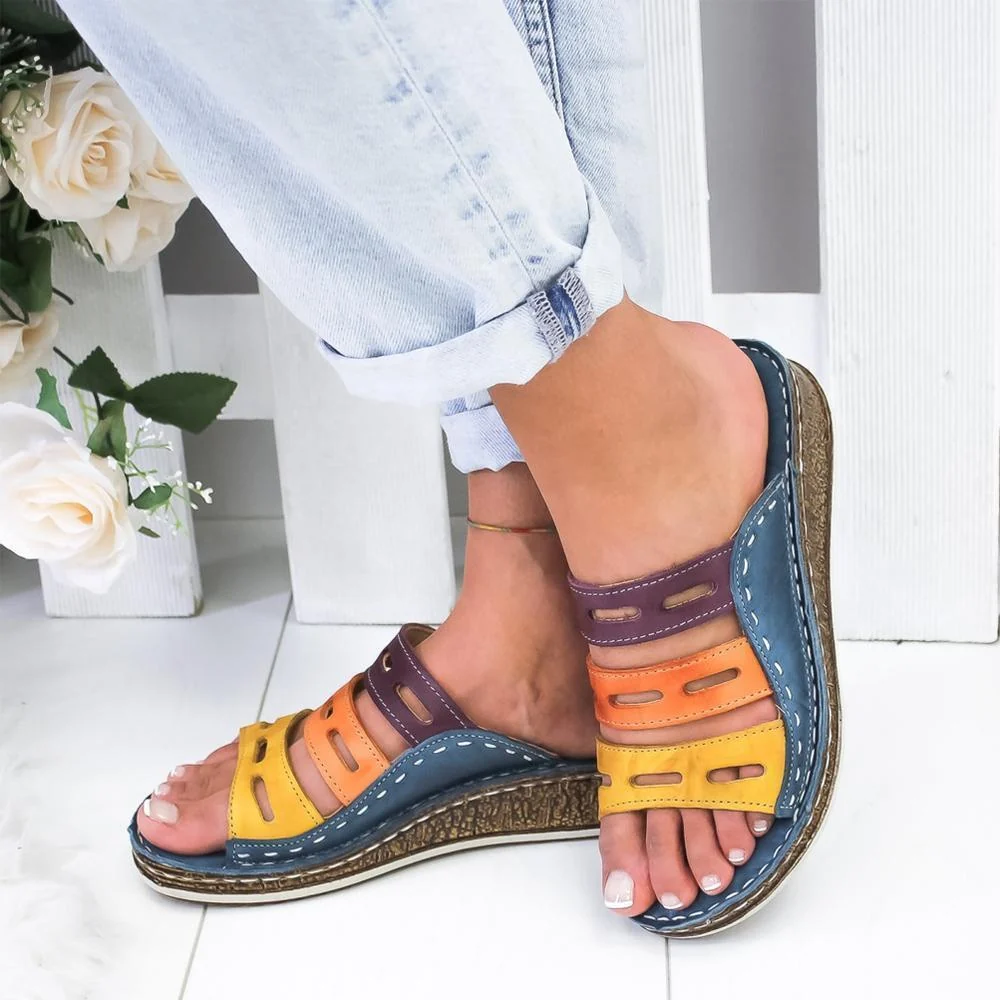 Modern Multi-color Stitching Slippers - Image 4