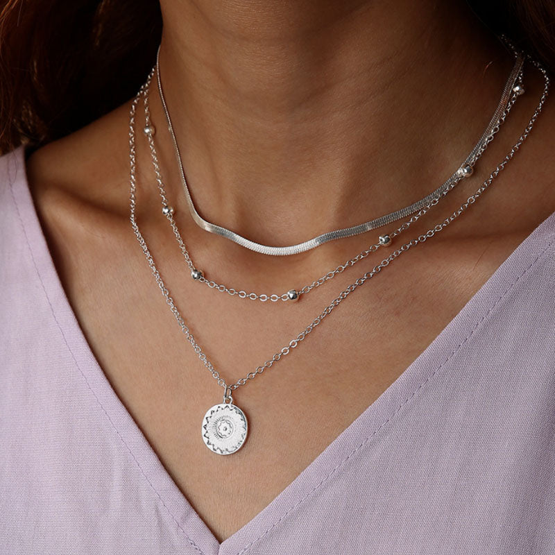 Multi-Layer Lotus Pendant Necklace - Image 4