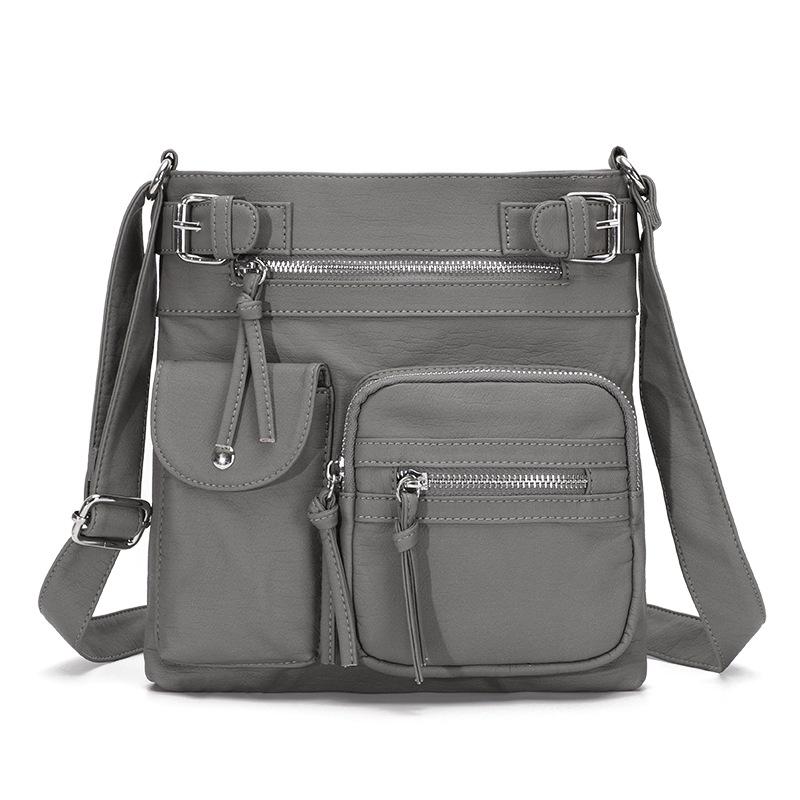 Multi-Pocket Soft PU Crossbody Bag - Image 11