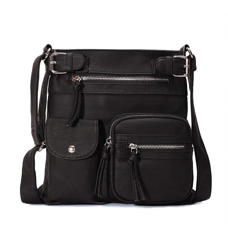 Multi-Pocket Soft PU Crossbody Bag - Image 12