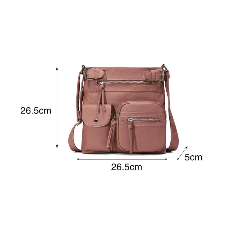Multi-Pocket Soft PU Crossbody Bag - Image 4