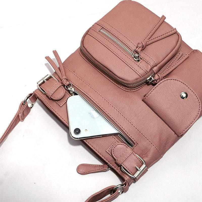 Multi-Pocket Soft PU Crossbody Bag - Image 8
