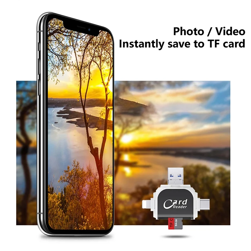 Multi-Port 4 in1 Universal SD TF Card Reader - Image 4