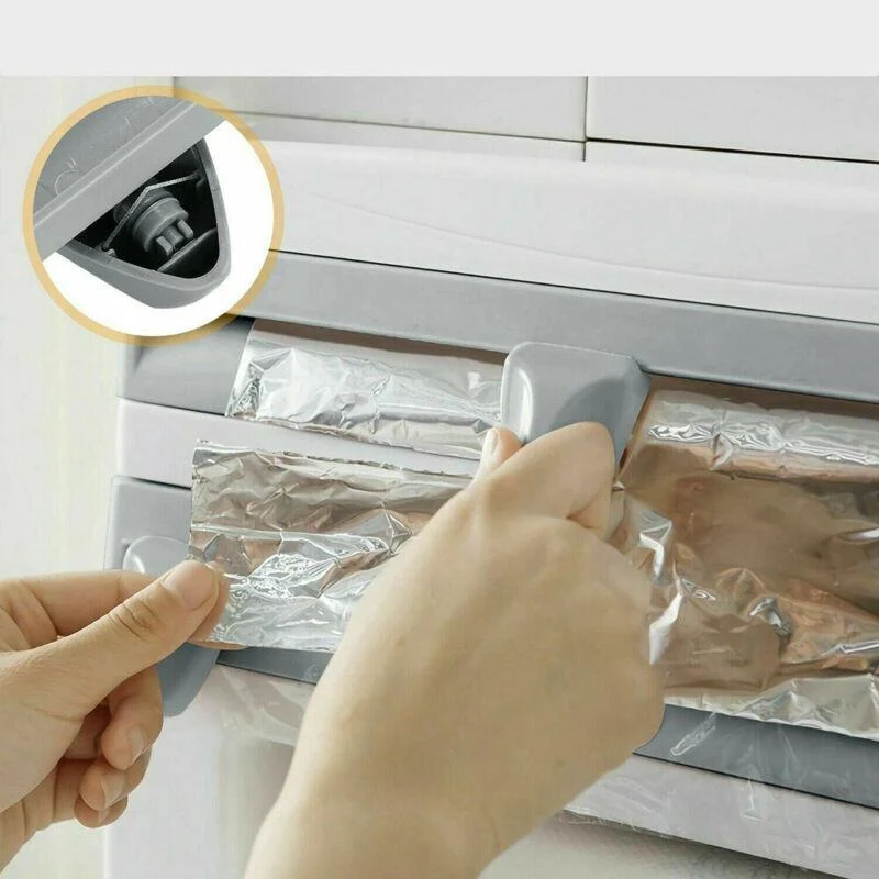 Multifunction Film Storage Rack Cutter for Kitchen - Image 12