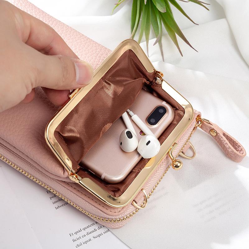 New Fashion Women Phone Bag Solid Crossbody Bag - Image 4