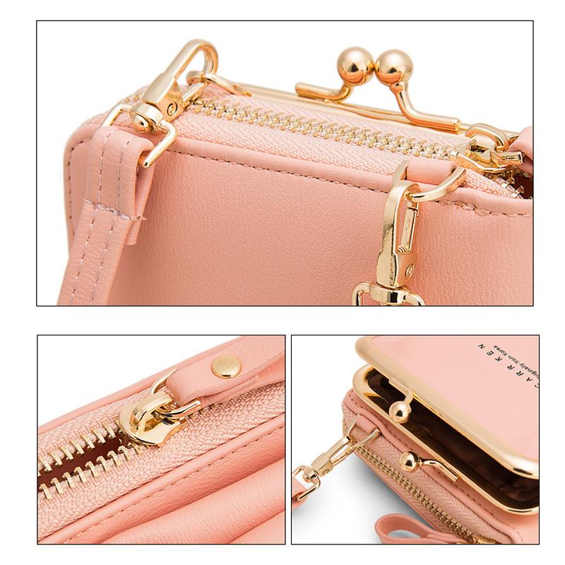 New Fashion Women Phone Bag Solid Crossbody Bag - Image 7