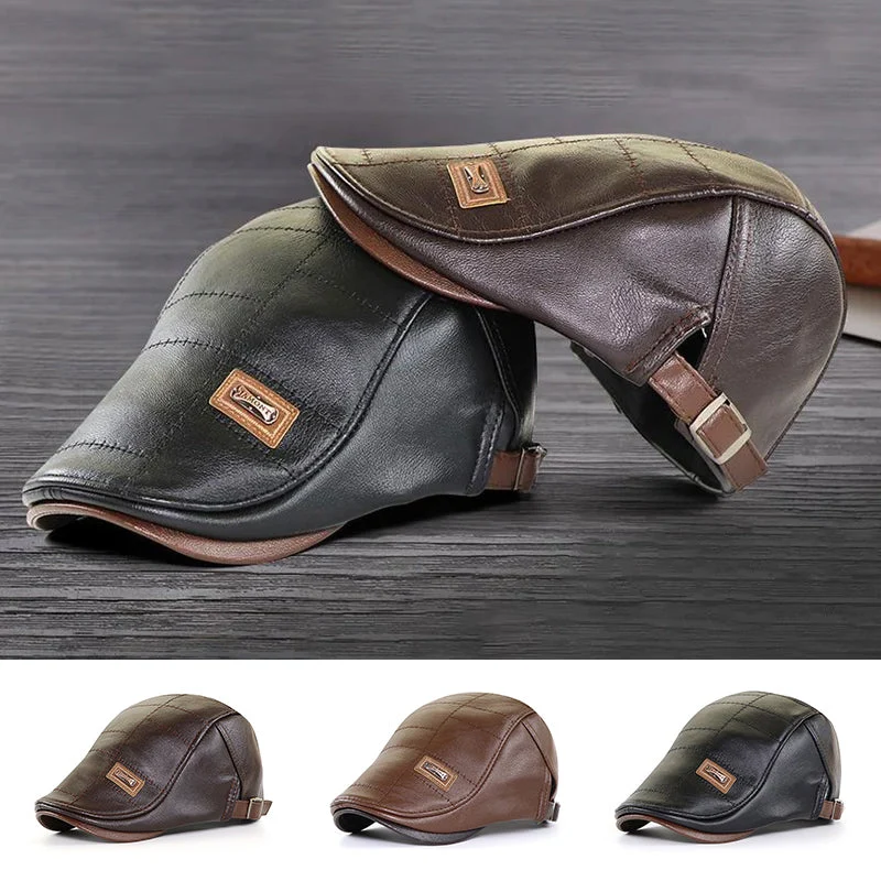 New Trendy Leather Beret - Image 13