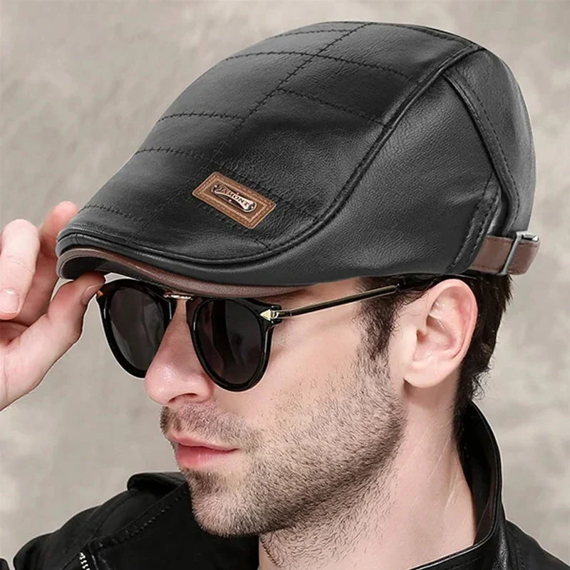 New Trendy Leather Beret - Image 3