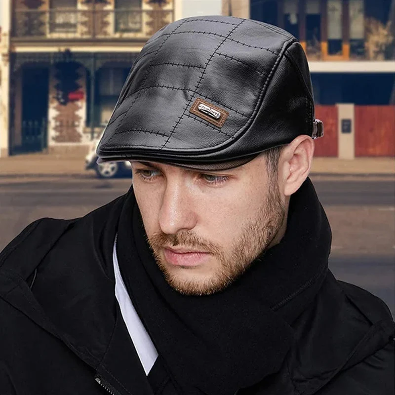 New Trendy Leather Beret - Image 4