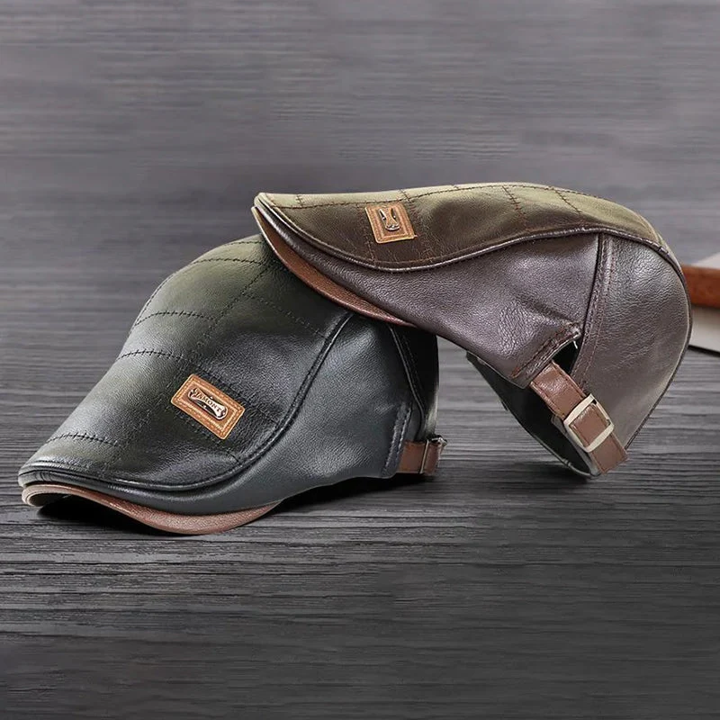 New Trendy Leather Beret - Image 8