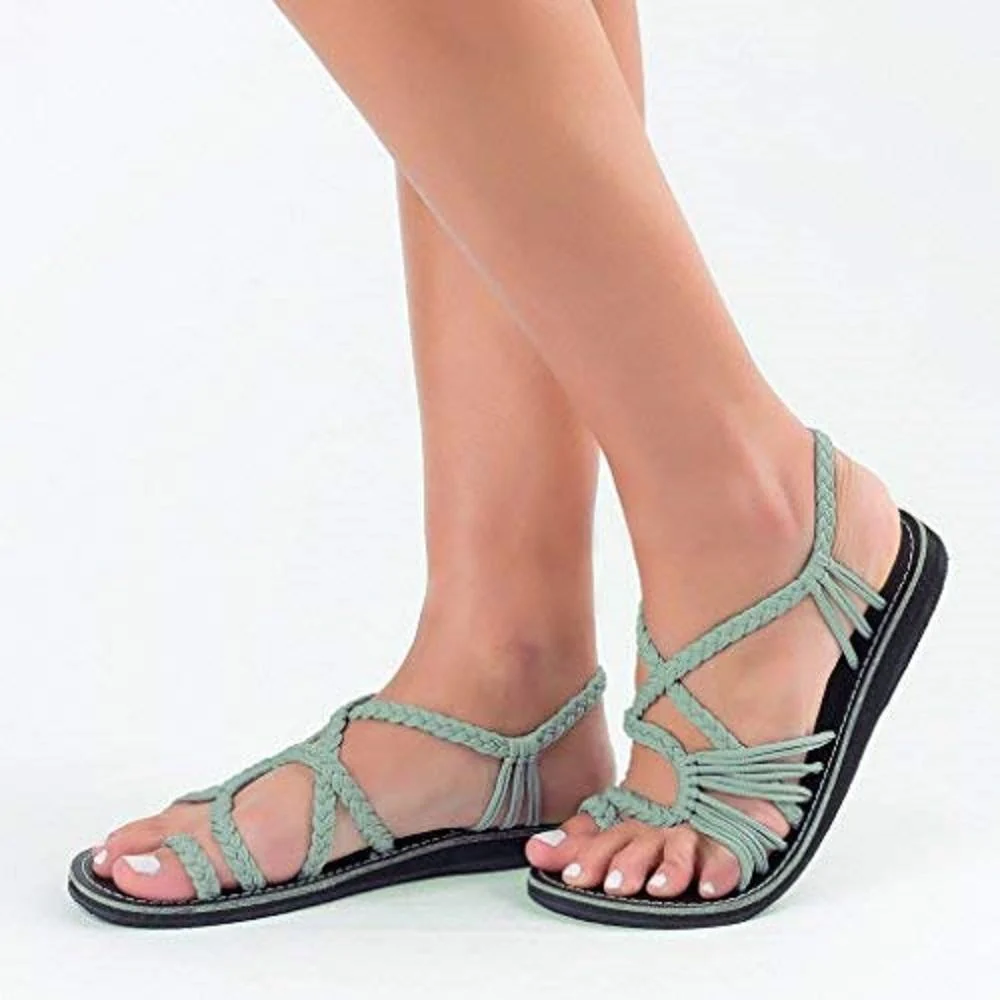 Palm Leaf Flat Sandals for Women, 1 Pair - Image 10
