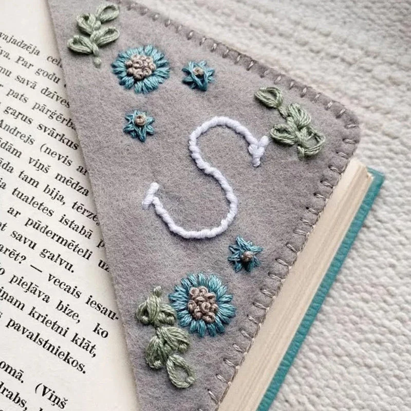 Personalized Hand Embroidered Corner Bookmark - Image 7