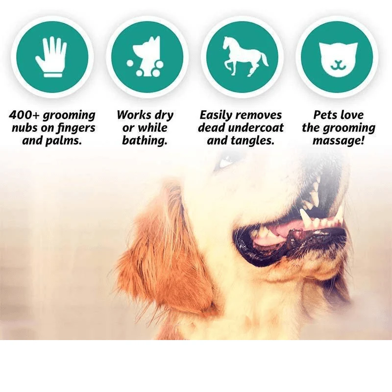 Pet Grooming Gloves, For Cats, Dogs & Horses - Image 5