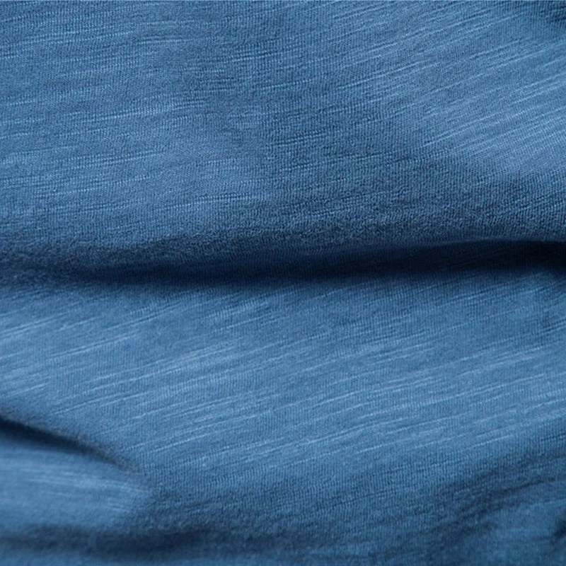 Plain Slub Cotton V-neck T-shirt - Image 8