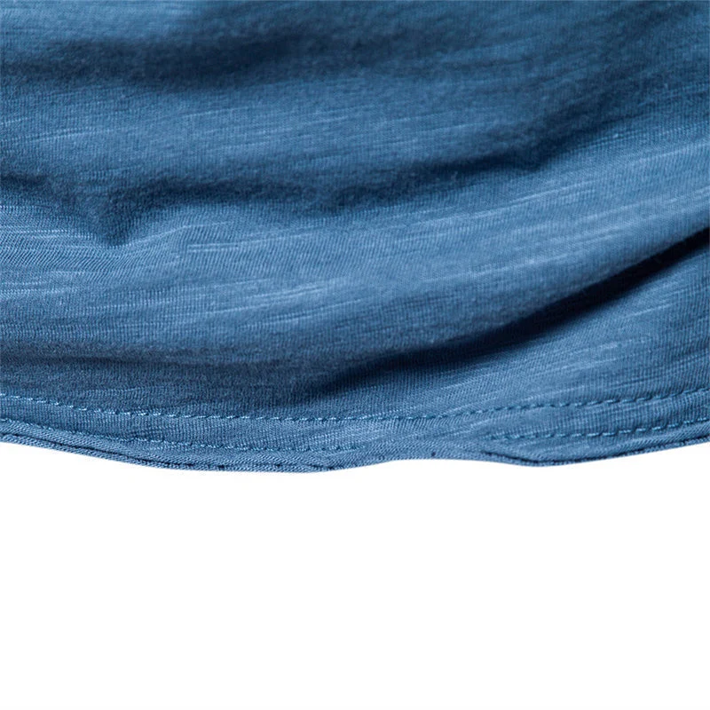 Plain Slub Cotton V-neck T-shirt - Image 9