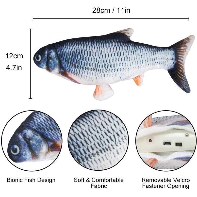 Plush Simulation USB Charging Cat Fish Toy - Image 5