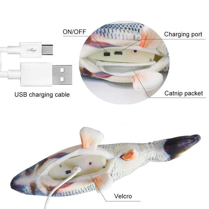 Plush Simulation USB Charging Cat Fish Toy - Image 6