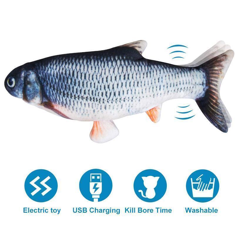 Plush Simulation USB Charging Cat Fish Toy - Image 8