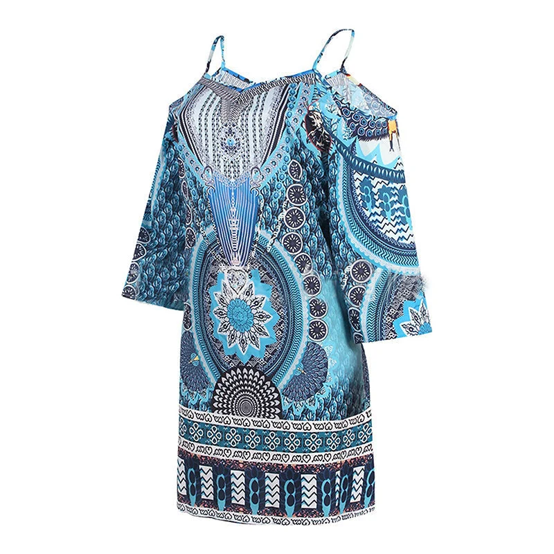 Printed Crew Neck Slip Dress - Image 12