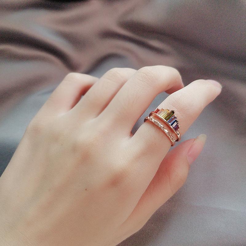 Rainbow Micro Diamond Ring - Image 4