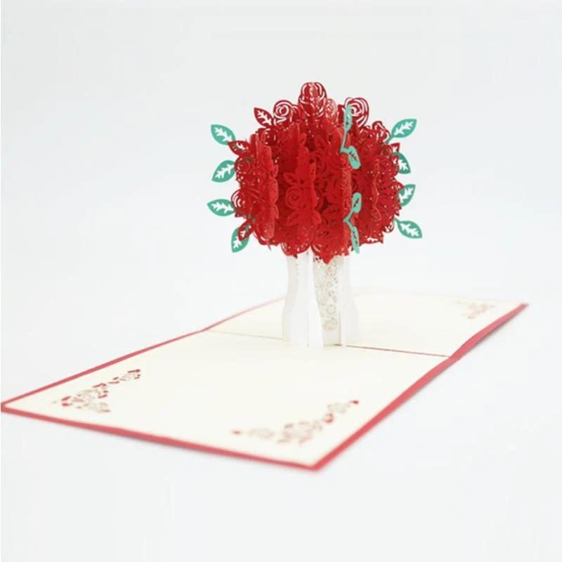 Rose Bouquet Pop-up Card - Valentine's Day Card - Image 4