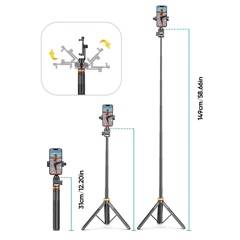 Selfie Stick Tripod With Bluetooth Remote - Image 19