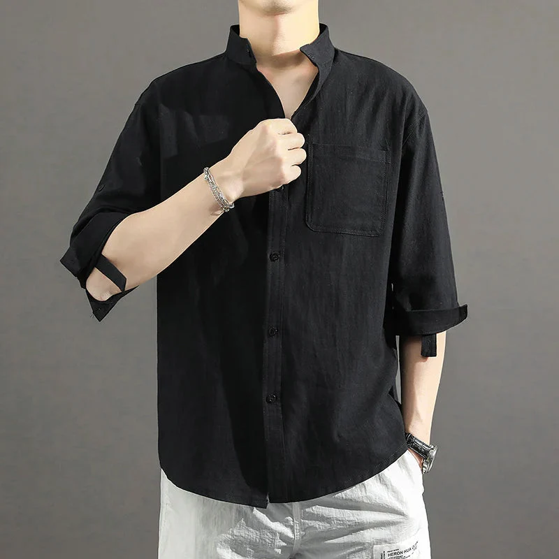 Short Sleeve Linen Shirt - Image 4