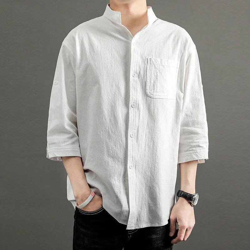 Short Sleeve Linen Shirt - Image 5