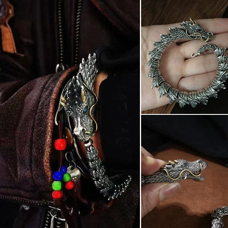 Silver Handmade Dragon Chain Bracelet - Image 10