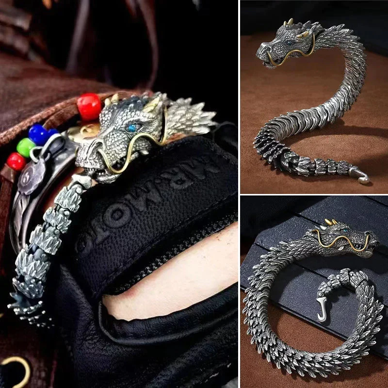 Silver Handmade Dragon Chain Bracelet - Image 11