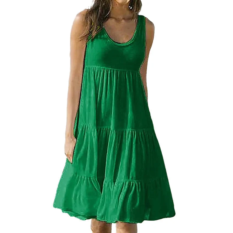 Sleeveless Crewneck Panel Dress - Image 2
