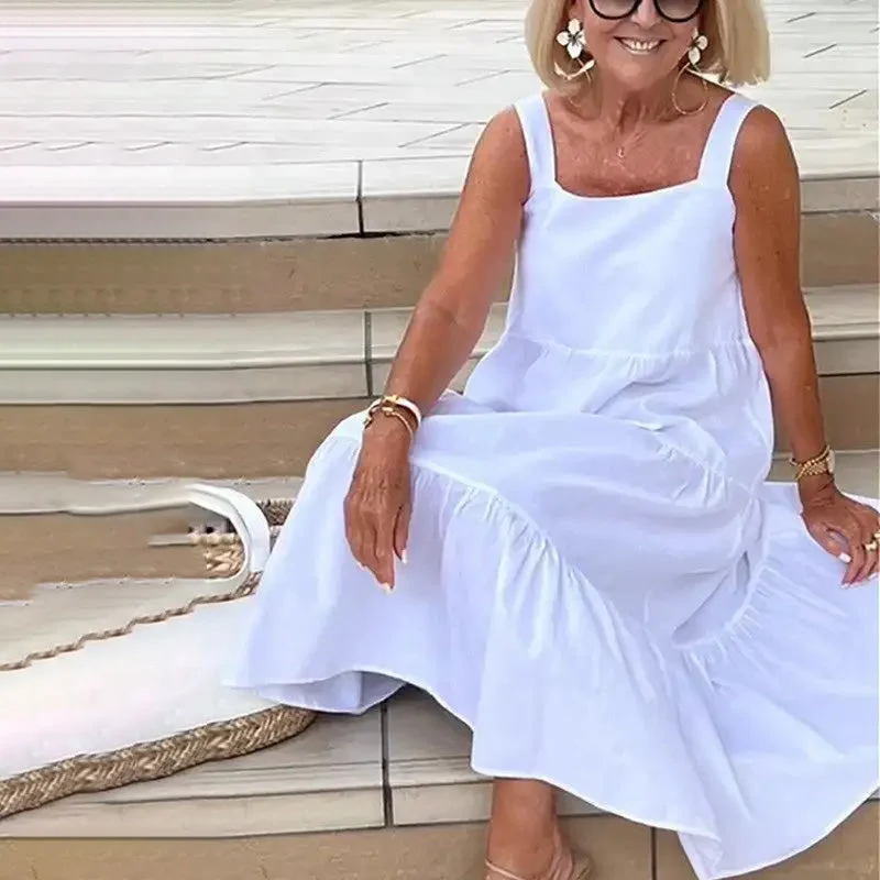 Slip-Kleid in Volltonfarbe und ärmellos - Image 2
