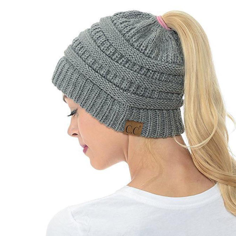 Soft Knit Ponytail Beanie Hat - Image 10