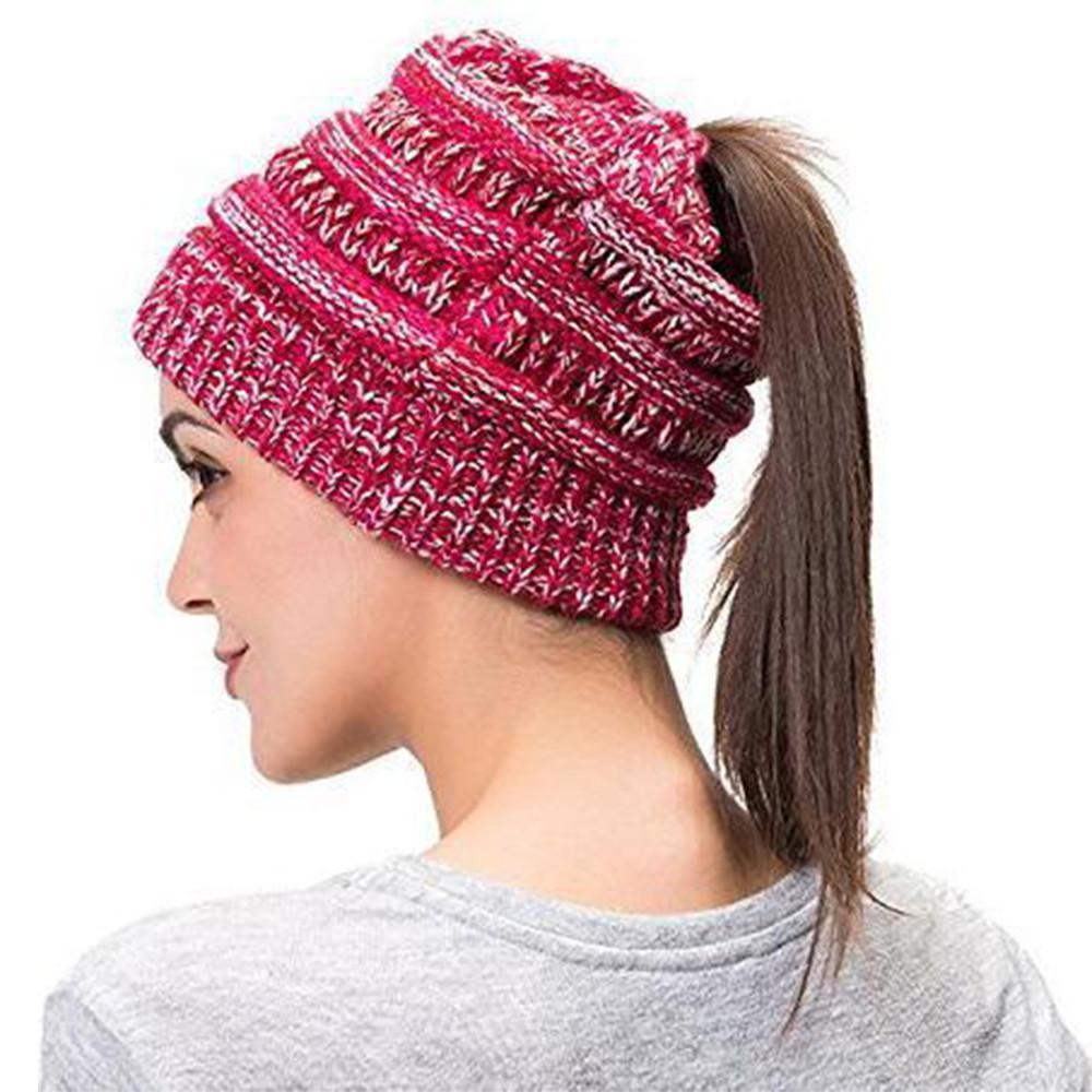Soft Knit Ponytail Beanie Hat - Image 14