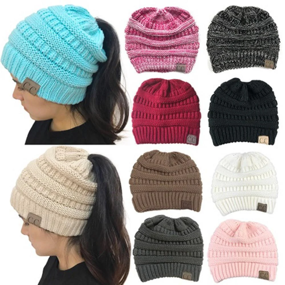 Soft Knit Ponytail Beanie Hat - Image 4